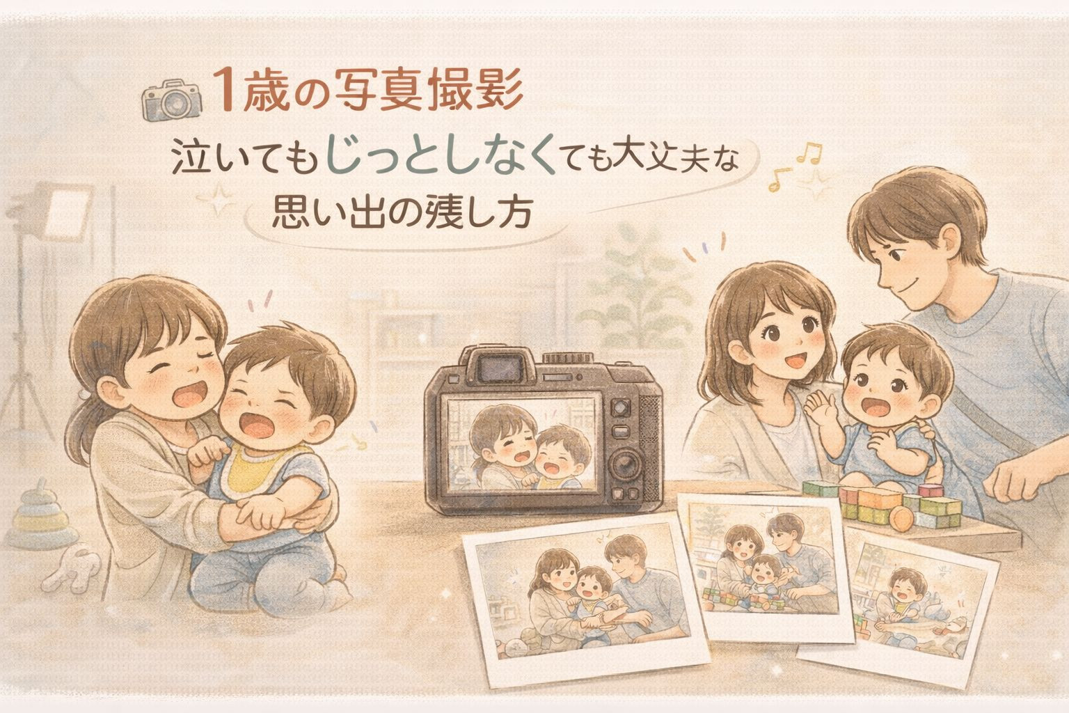 一歳泣いても大丈夫写真撮影の仕方