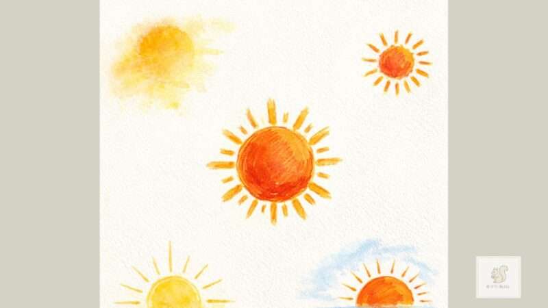 子どもの絵の太陽の色