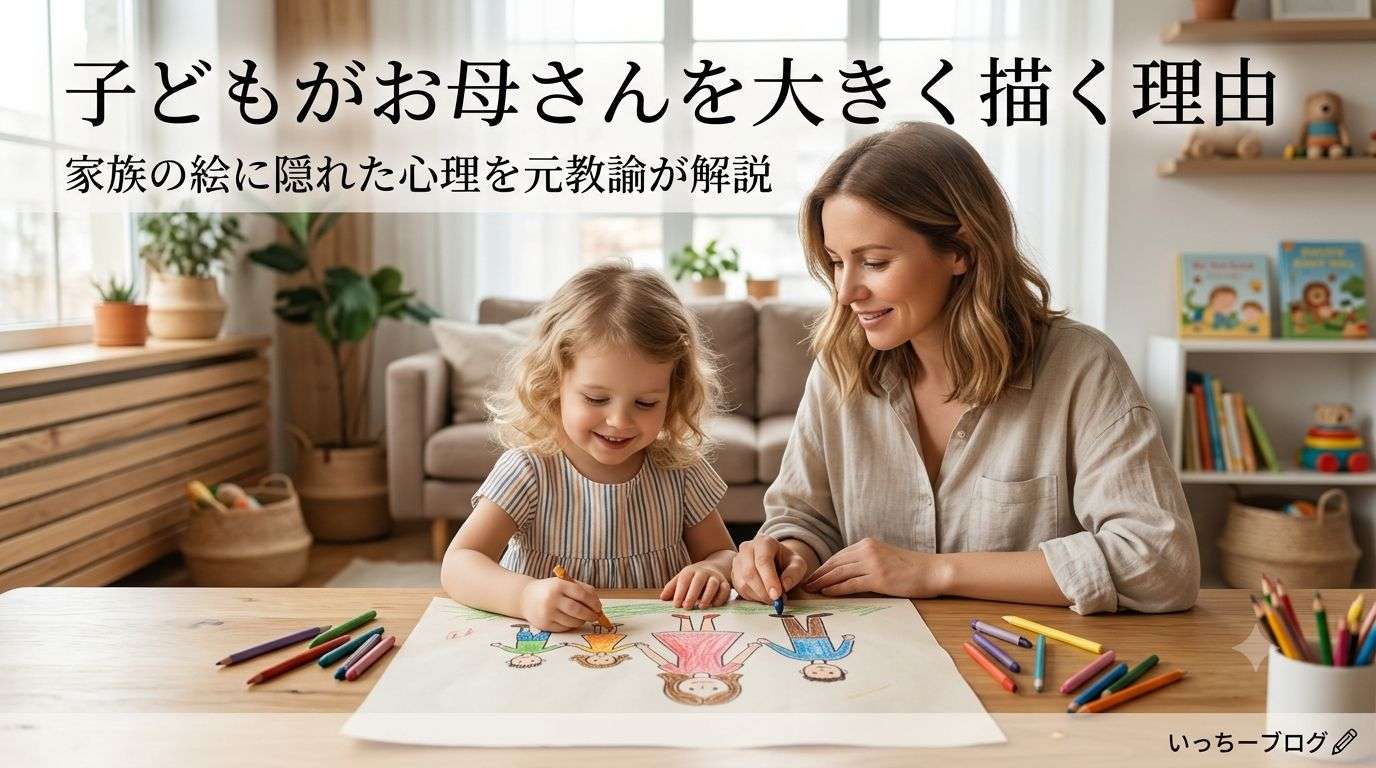 子どもがお母さんを大きく描く理由|家族の絵に隠れた心理を元教諭が解説