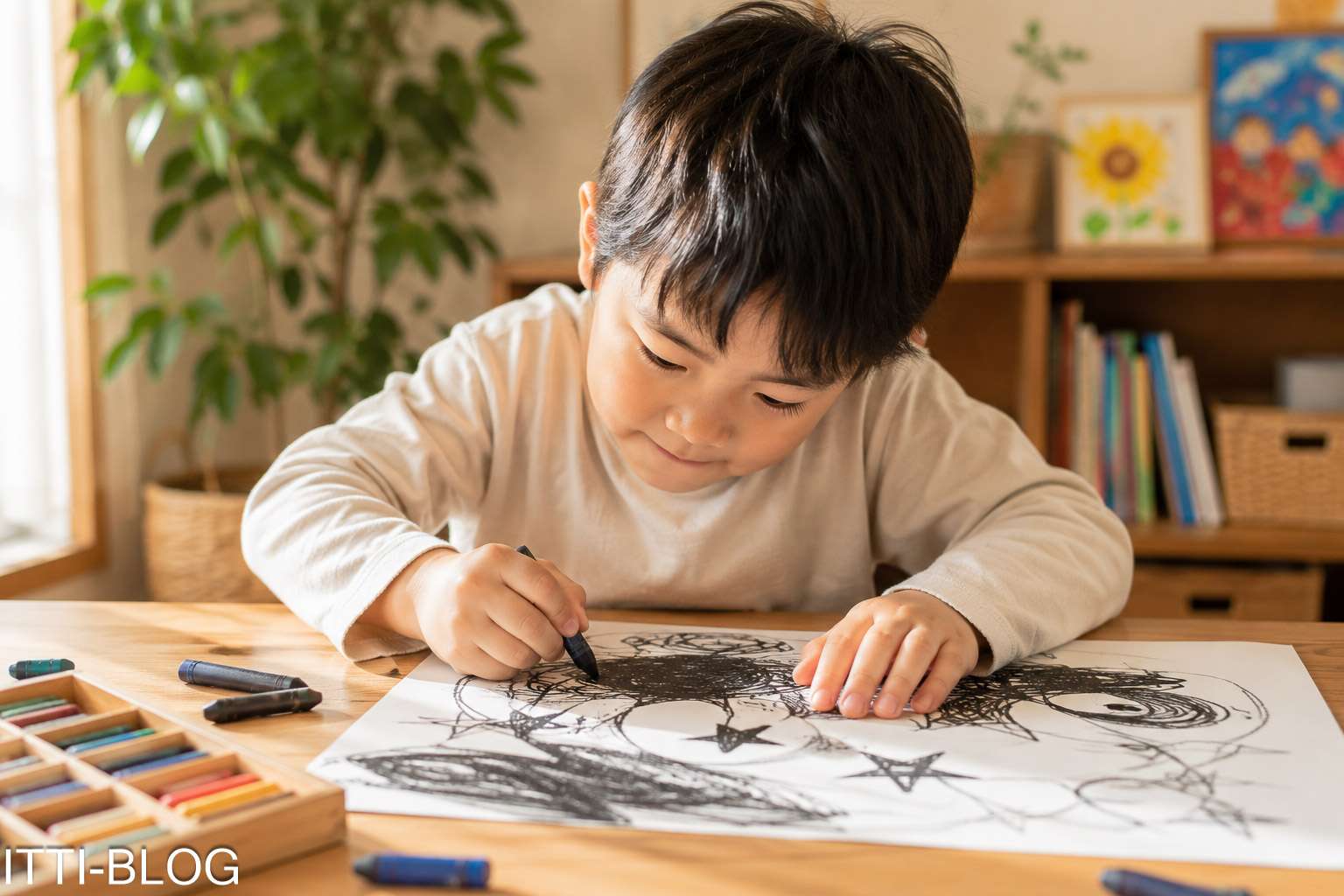 子どもが包丁・血・泣く人を描くのは大丈夫？心理背景と親の対応を元教諭が解説