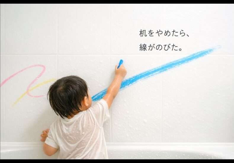 机をやめたら線が伸びた