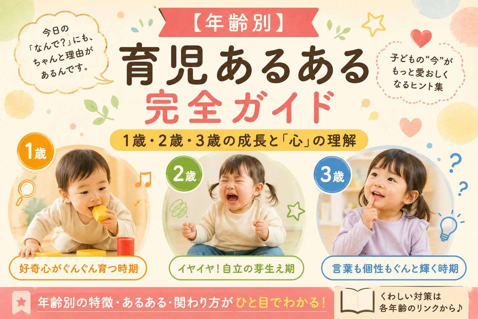【年齢別】育児あるある完全ガイド：1歳・2歳・3歳の成長と「心」の理解